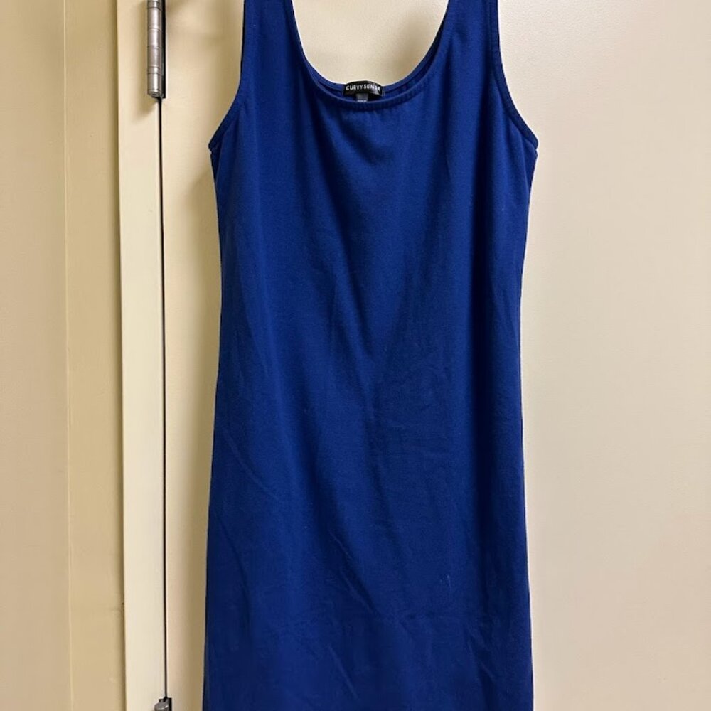 CS6 - Curvy Sense Electric Blue Tank Mini Dress 1x 14 16